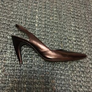 Vintage Prada Black Leather Sling Back Heel